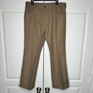 Levis 517 Men's Beige Chino Pants Solid Polyester Boot Cut Button Zip Size 36X29